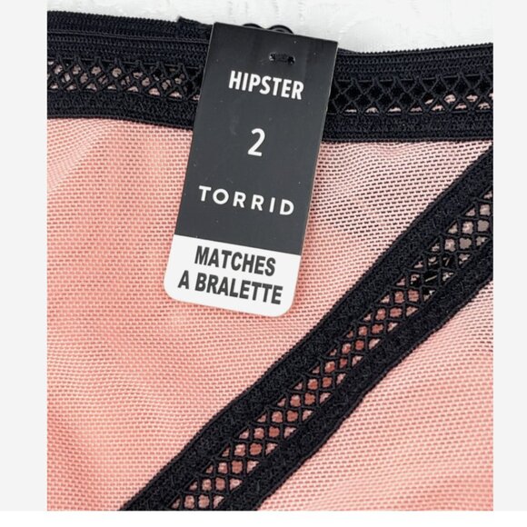 Torrid Pink Black Mesh Hipster Panties 2X NWT HTF - Picture 3 of 4